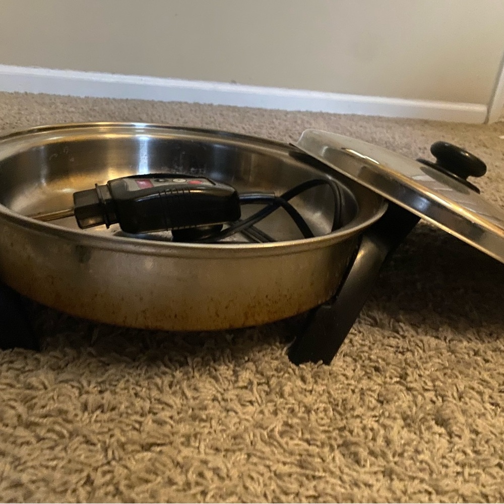 Stainless Steel Electric Skillet with Lid